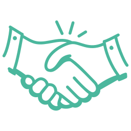 Icône de poignée de main, symbole de confiance